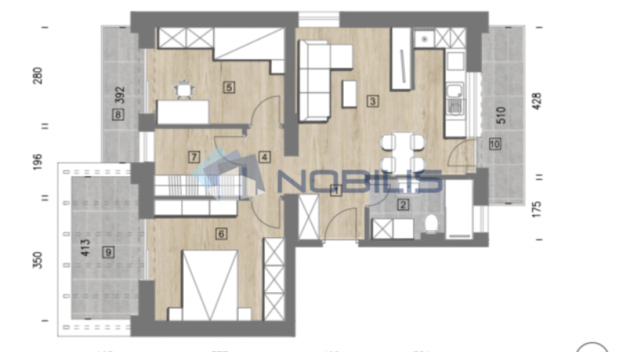 Varaždin, centar, trosobni stan 81.50 m2, 1. kat - 7