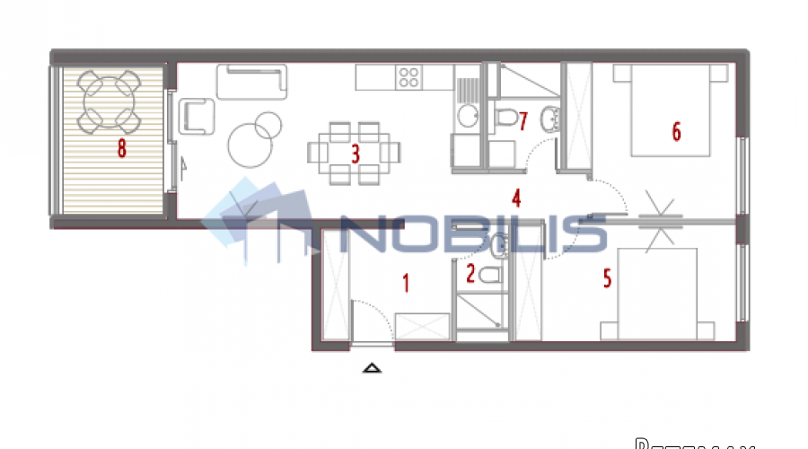 TOP PONUDA! Split, Trogir, Seget, dvosoban stan, 75.21m2..
