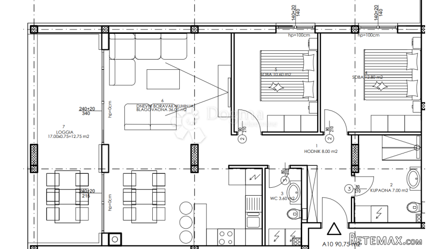 Novogradnja Veli Vrh - 1. kat, 90 m2 (A10) - 2