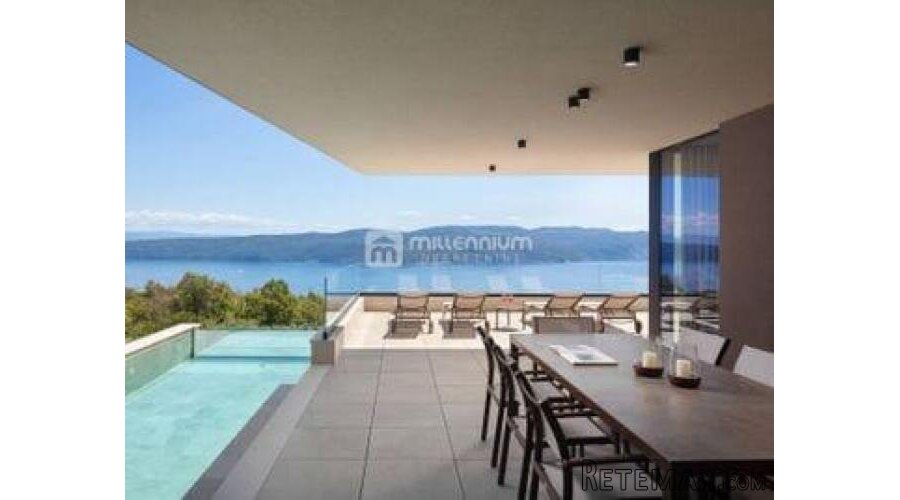 Brseč, 280m2, vila s bazenom i pogledom na more