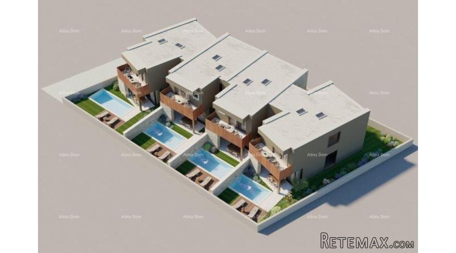 Bale. Moderna kuća u nizu s bazenom, 148,56 m² - 5