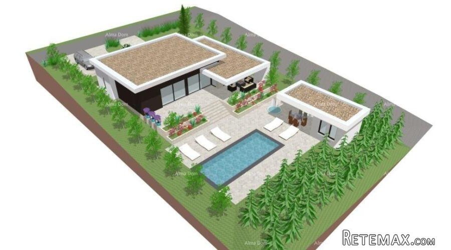 Prodaje se građevinsko zemljište, 900 m2, s projektom za v..
