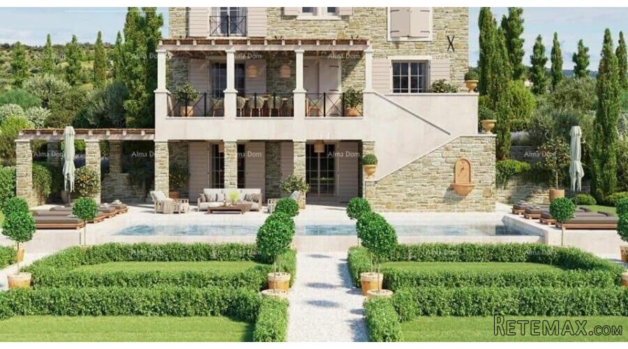 Motovun – Građevinsko zemljište 1.965 m² s projektom vile i..