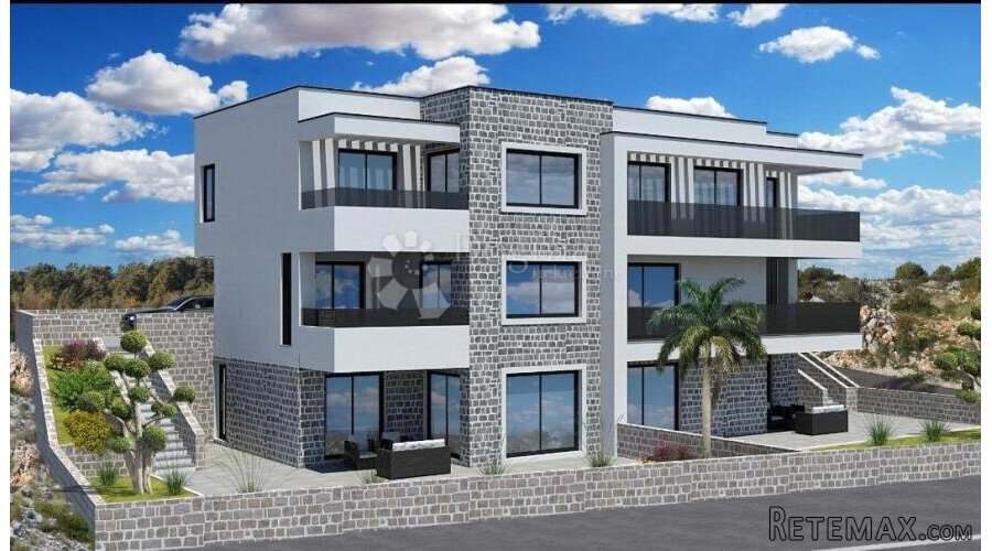 S1-NOVOGRADNJA, VODICE, DVOJNA KUĆA SA BAZENOM I POGLEDOM NA