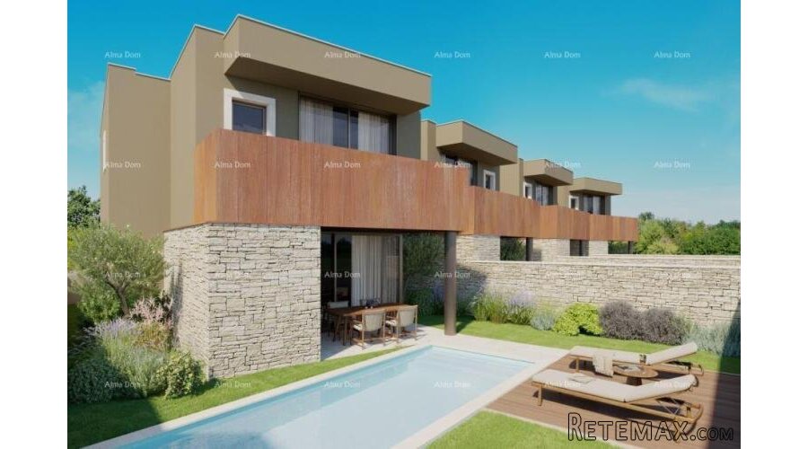 Bale. Moderna kuća u nizu s bazenom, 148,56 m²