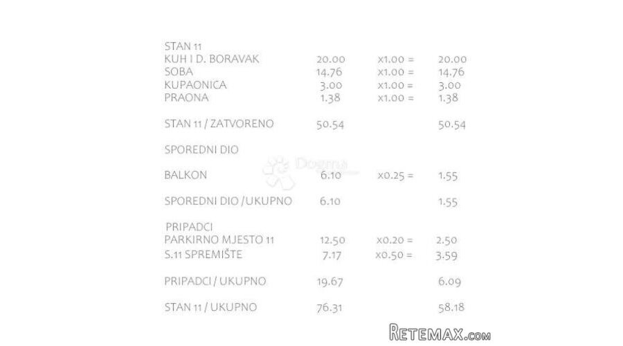 PAKOŠTANE - S11 2. KAT - STAN S JEDNOM SPAVAĆOM SOBOM I BAL - 3