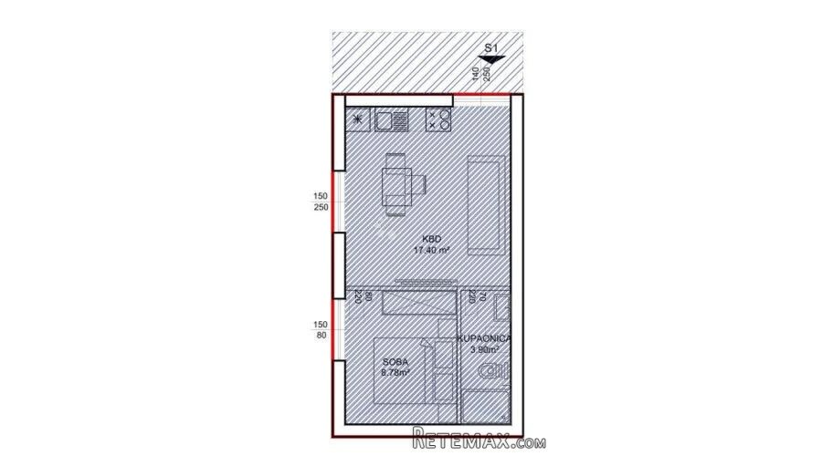 PAKOŠTANE - S1 PRIZEMLJE S VRTOM POVRŠINE 89,97 m2 - 2