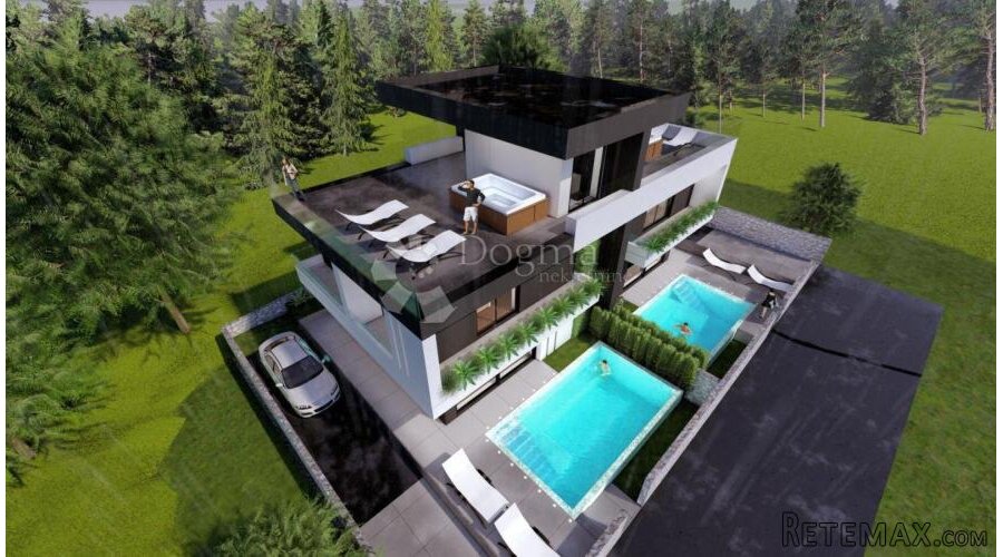 Dvoetažni apartman s bazenom -150m od mora