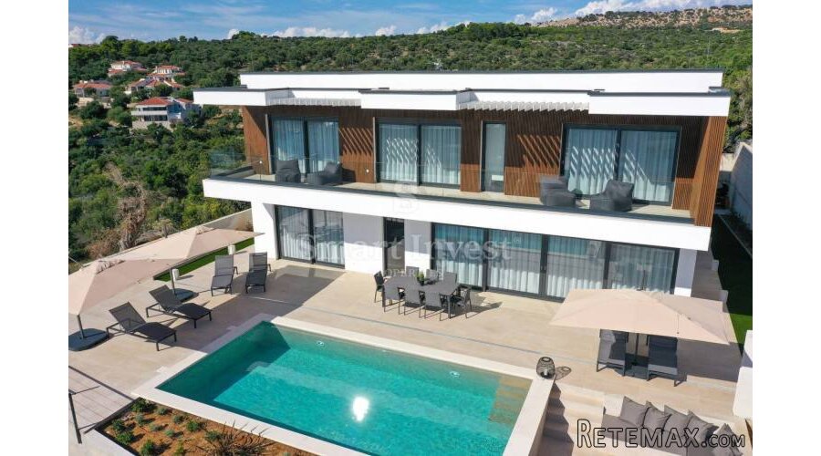 OTOK PAG, luksuzna vila s bazenom i pogledom na more, 100 m..