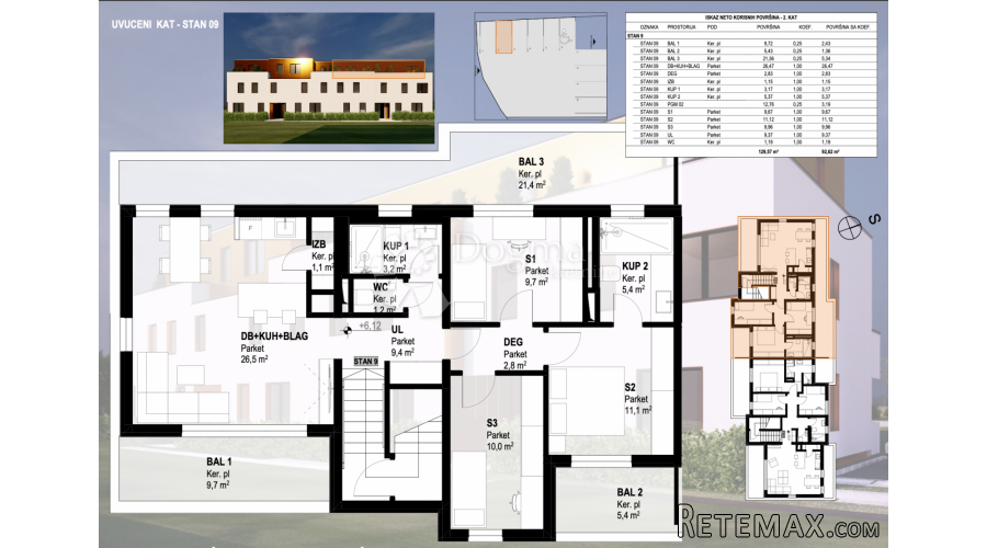 PENTHOUSE SESVETE 93M2 U NOVOGRADNJI - 2