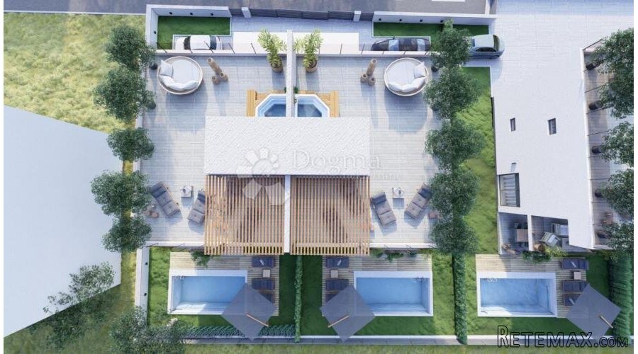 Srima, Vodice - moderan duplex sa bazenom i krovnom terasom