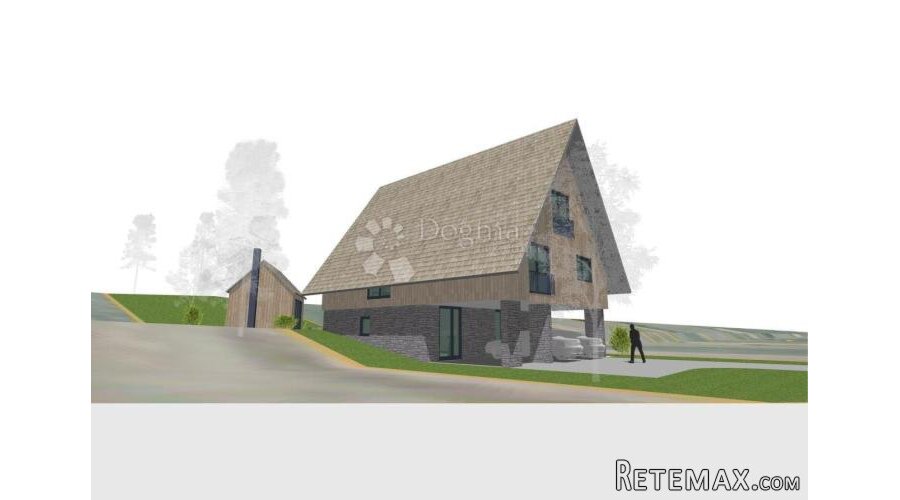 Sunger - zemljište s projektom obiteljske kuće