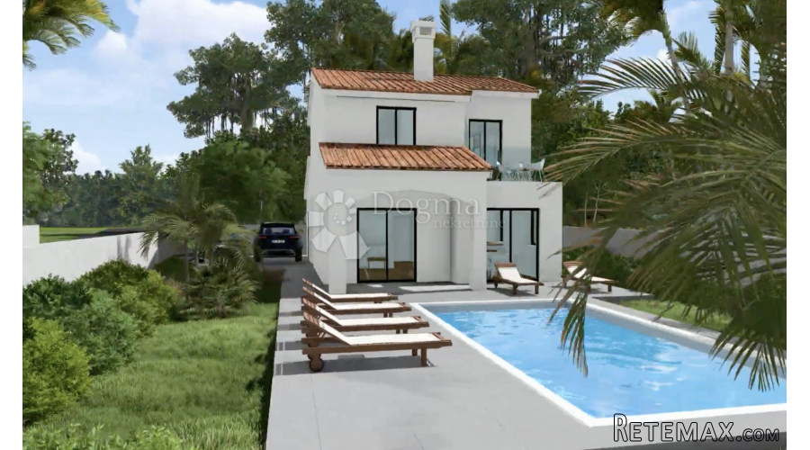 VIŠNJAN- GAMBETIĆI samostojeća vila 140m2 s bazenom