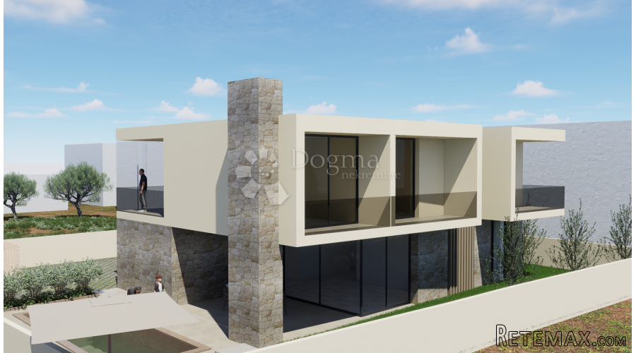 EKSKLUZIVNO!! OTOK UGLJAN – GRAĐEVINSKO ZEMLJIŠTE S PROJEKTO