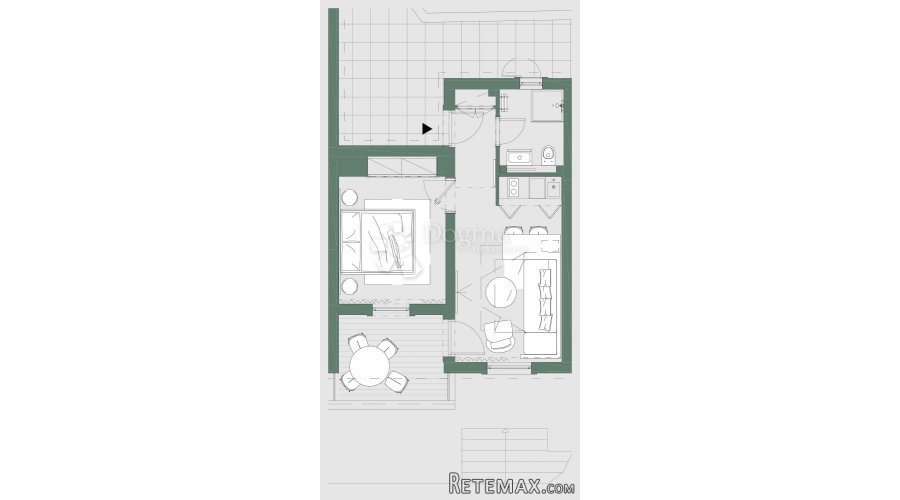 DALMACIJA, 39.70 M2, 1S+DB - 2