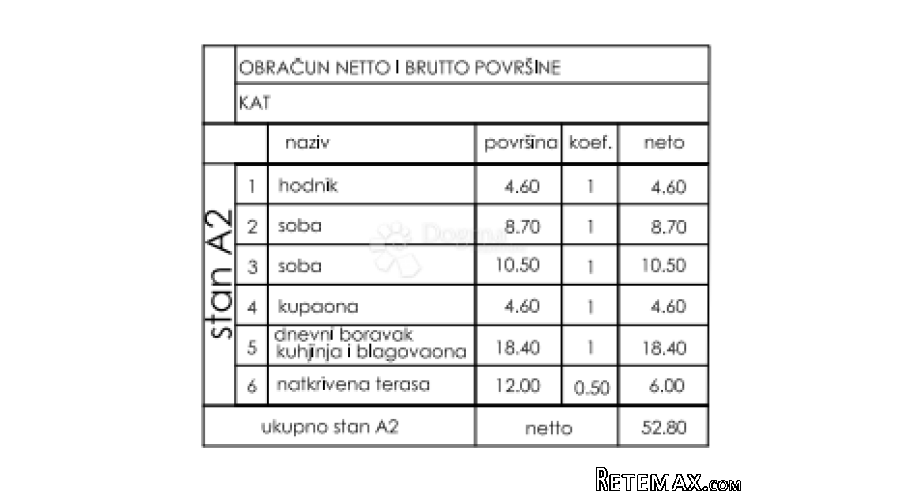 Stan Valmade, 1. kat, 52 m2 (ZGR E, stan A2) - 3