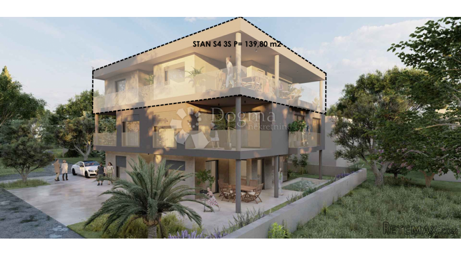 Luksuzan stan 140m2,otok Vir-pogled na more