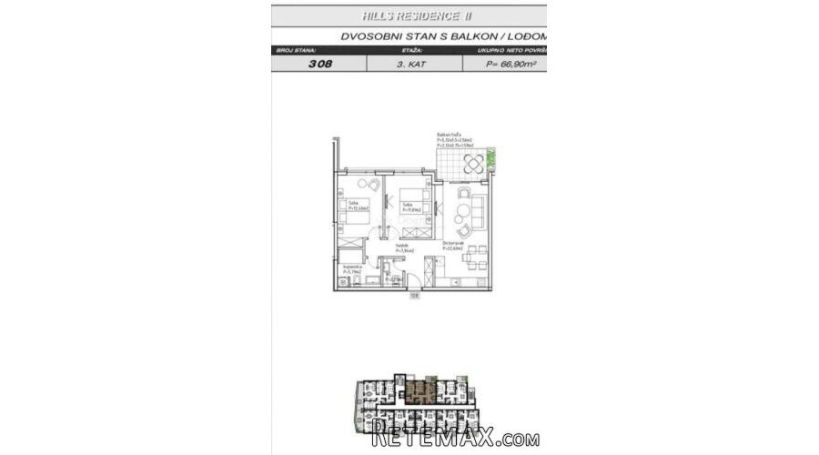 Makarska, dvosobna luksuzna novogradnja - 2