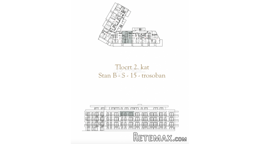 TROSOBAN STAN U NOVOGRADNJI, 2. kat (B-S15) - 2