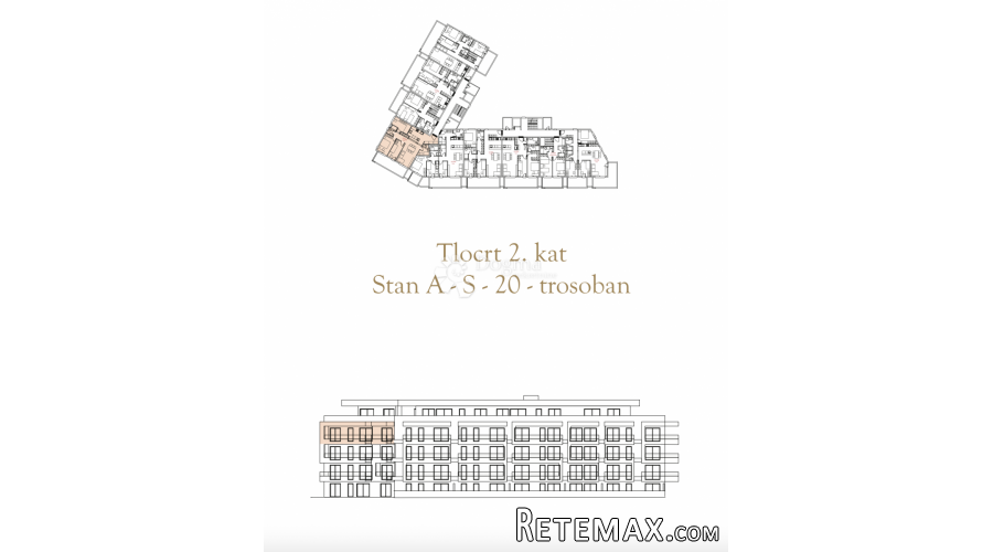 TROSOBAN STAN U NOVOGRADNJI, 2. kat (A-S20) - 2