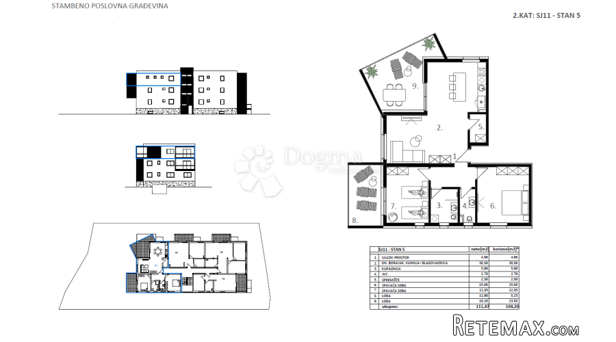 Novogradnja Vodice - SJ 11, STAN 5 - 104,20 m² - 2