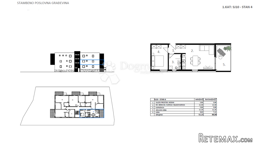 Novogradnja Vodice - SJ 10, STAN 4 - 48,80 m² - 2