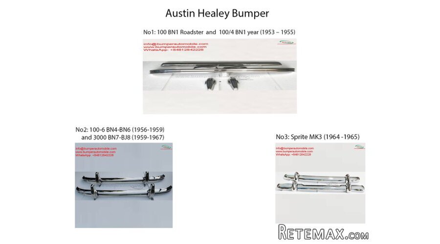 Austin Healey year 1953 to 1967 Bumper Parts for Classic