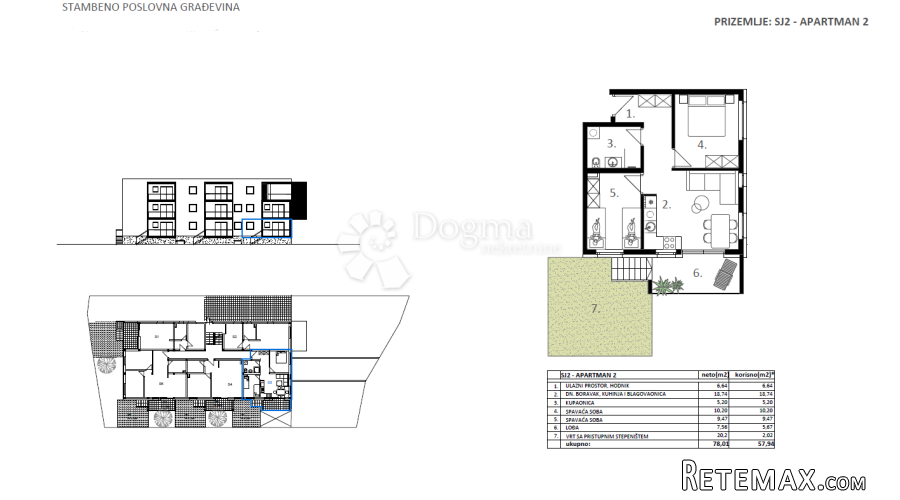 Novogradnja Vodice - SJ 2, APARTMAN 2 - 57,94 m² - 2