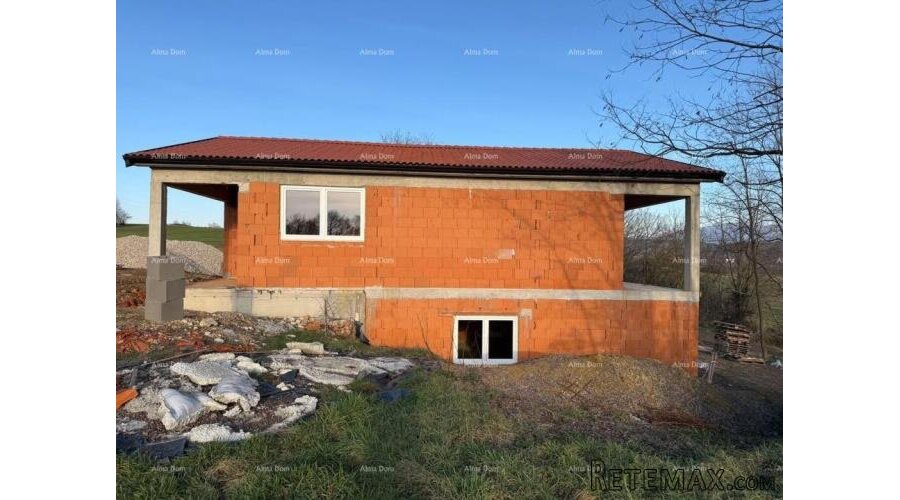 Kuća u roh-bau fazi s velikom okućnicom – Cerovlje - 2
