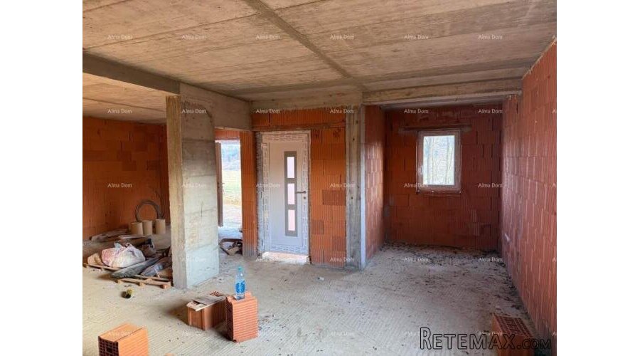 Kuća u roh-bau fazi s velikom okućnicom – Cerovlje - 5