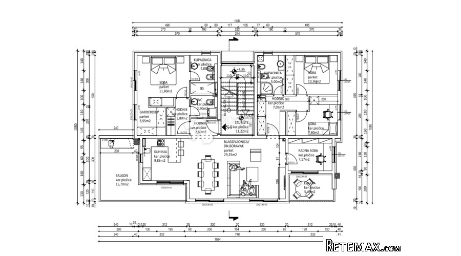 Podstrana novogradnja penthouse S4 4S+DB - 2