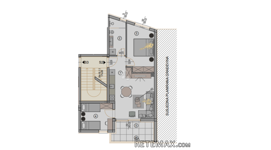 Novogradnja Pula - 58 m2, 1. kat (Z4S2) - 2
