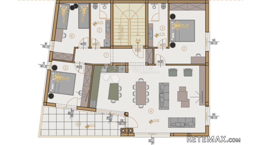Novogradnja Pula širi centar - 127 m2, 2. kat (A4) - 3