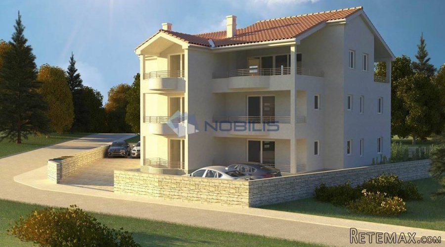 Krk, Dobrinj, novogradnja, 5 apartmana - 2