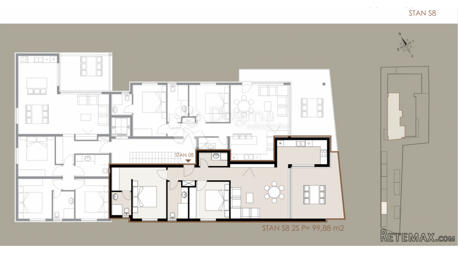 Privlaka-99,88m2 , 80m od mora - 2