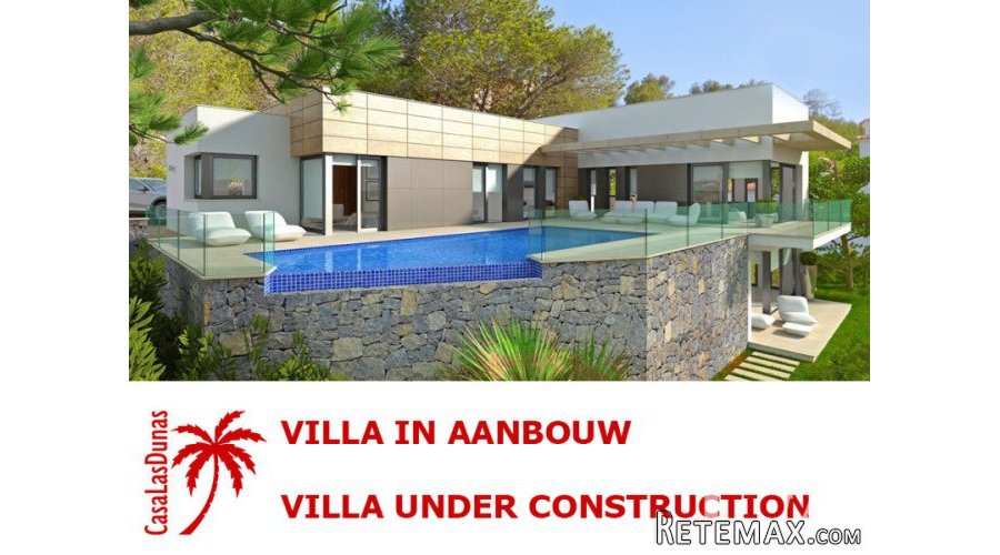 Modern Design villa under construction on a corner plot..