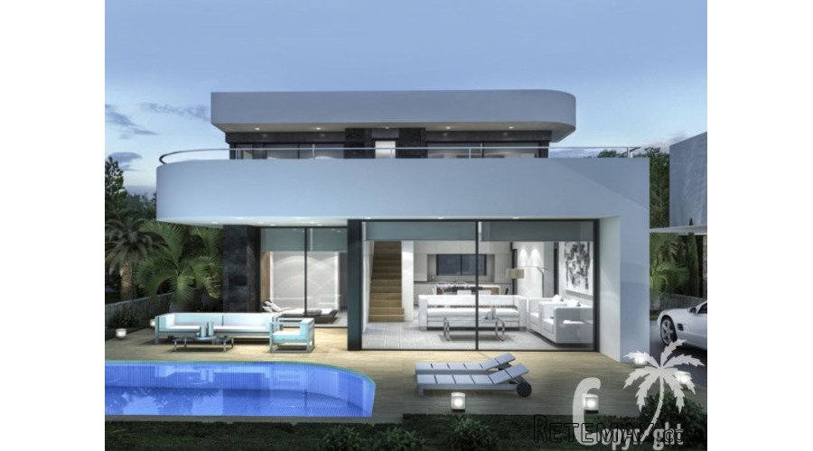 Modern villa designed by a renowned architect in a small..