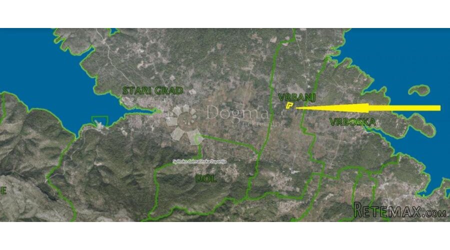 Hvar, Vrbanj, 7434 m2, poljoprivredna parcela s pristupom