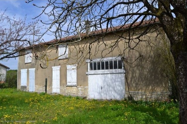 Old House With Attached Barn And Garden..