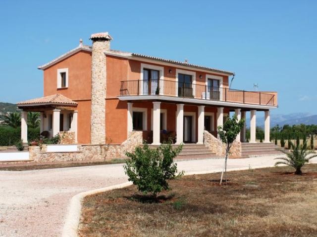 Newly built country house with mountain..
