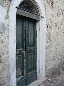 Old stone house near a lake