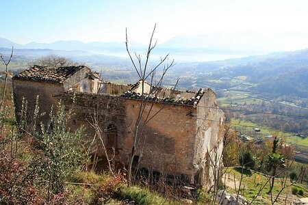 Stunning stone ruin in a panoramic..