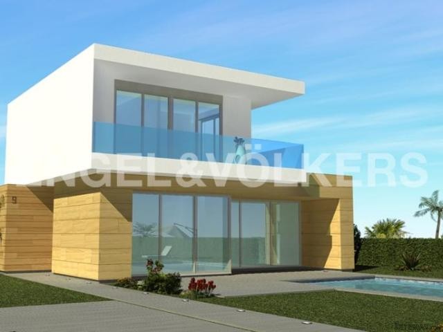 Villas under construction on a golf..