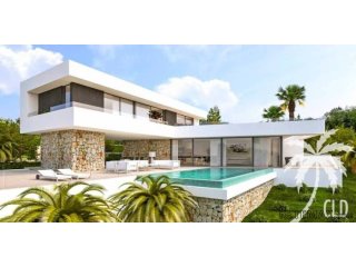 Impressive modern luxury villa under construction on a..