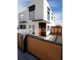 New build houses in front of a park
