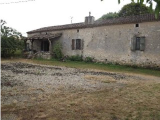 Old Stone Farmhouse With Old Barn..