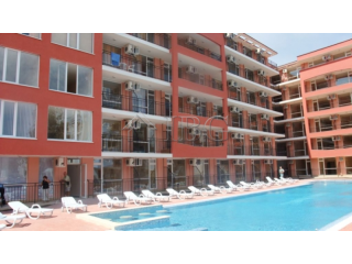 Large furnished studio with pool view..