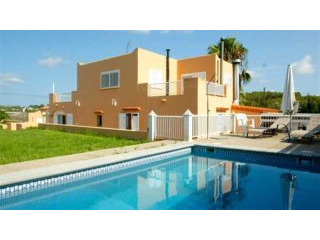 House with pool in the center of the..
