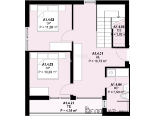 A1.4 – KAŠTEL NOVI; NOVOGRADNJA, DVOETAŽNI PENTHOUSE, 3S, 2