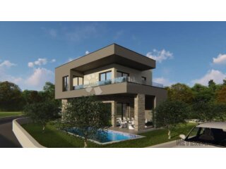 Vila s bazenom i pogledom na more u izgradnji